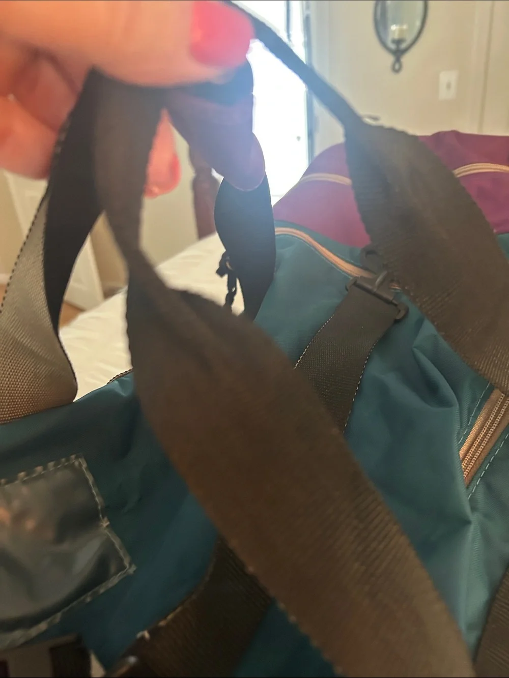 Unbranded Teal and Purple Travel Duffel Bag - Spacious Carry Tote